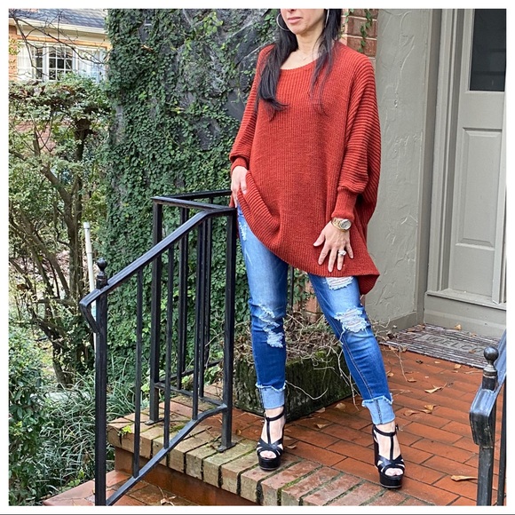 ✨LAST 1✨MADE IN ITALY✨Oversized Rust knit sweater - Picture 3 of 8
